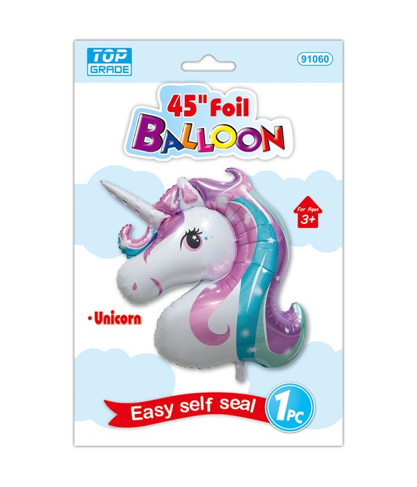 45"foil shaped balloon 12/288s unicorn