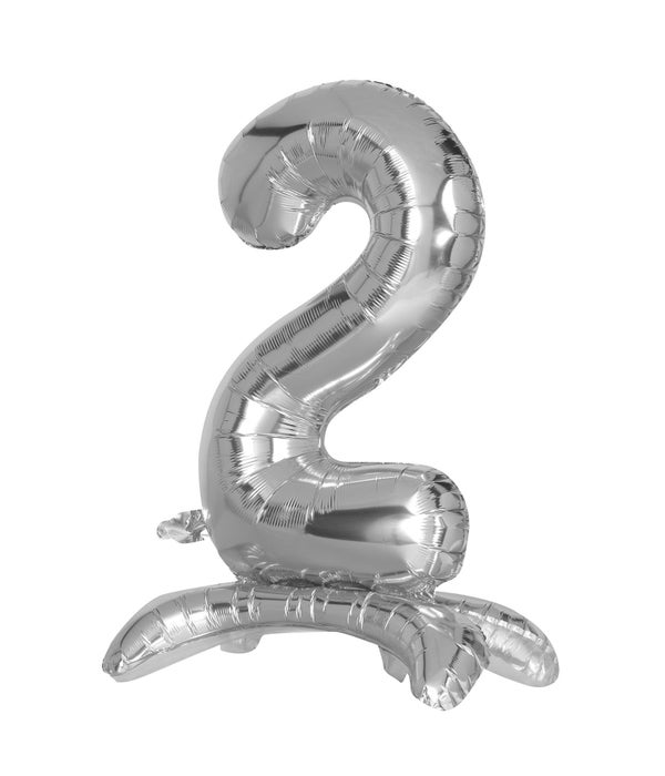 30" standing balloon silver #2 12/300s