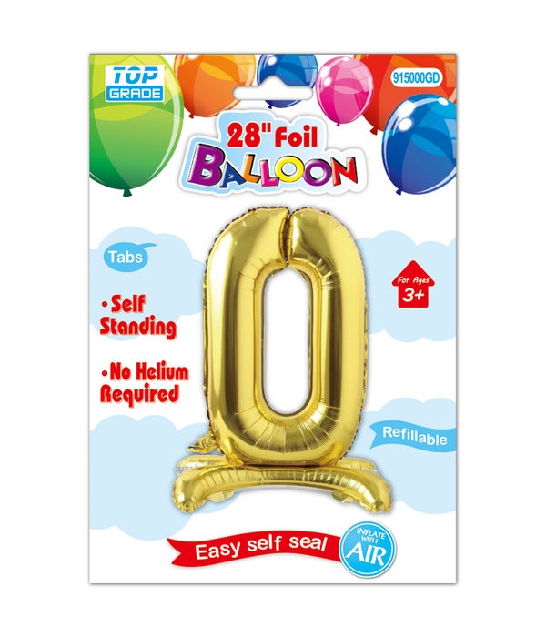 30" standing balloon gold #0 12/300s