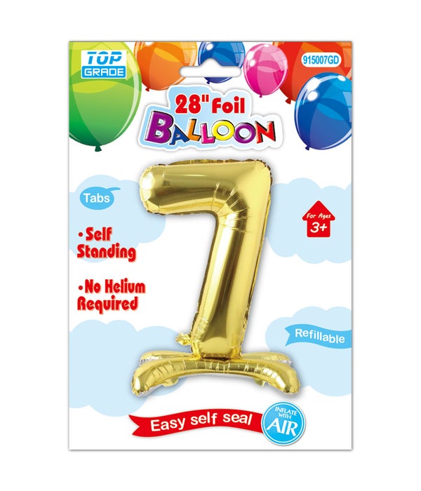 30" standing balloon gold #7 12/300s