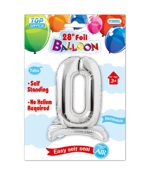 30" standing balloon silver #0 12/300s