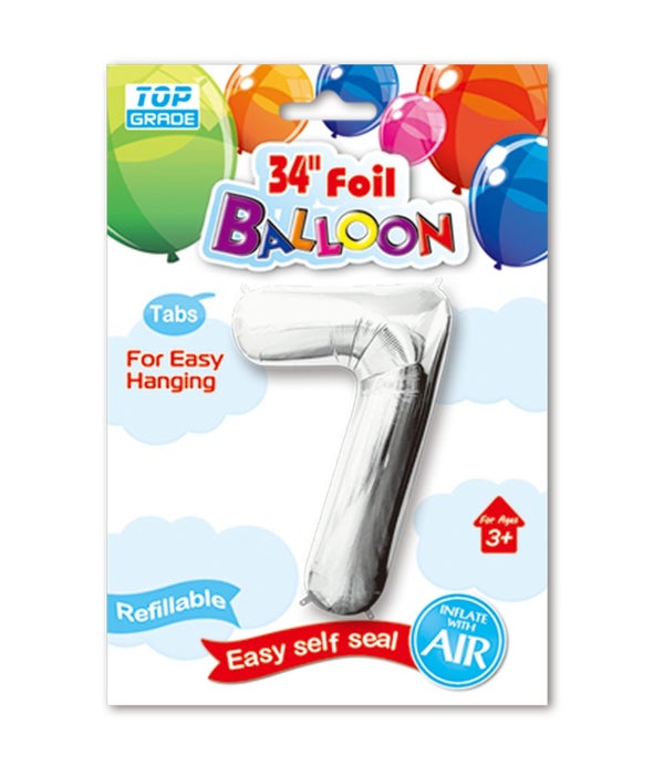 26"silv foil balloon #7 12/600
