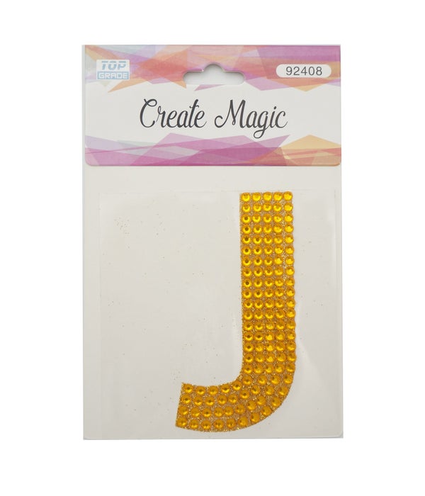 crystal sticker "J" 12/1200s gold
