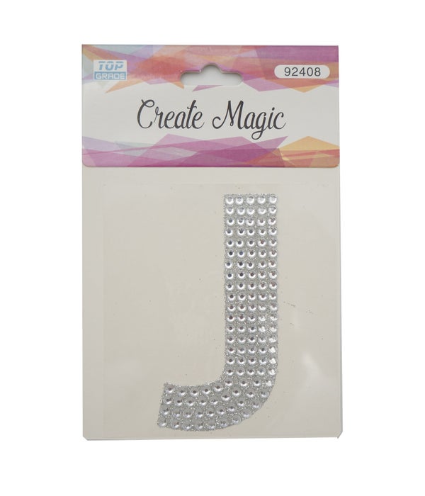 crystal sticker "J" 12/1200s silver