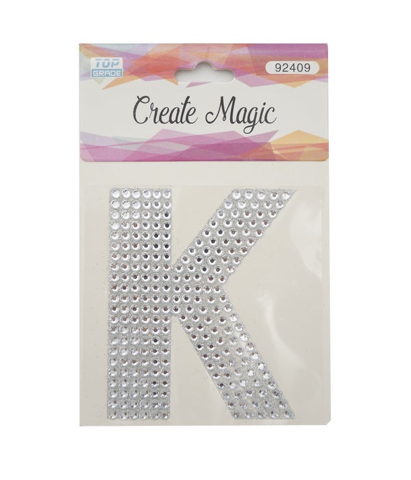 crystal sticker "K" 12/1200s silver