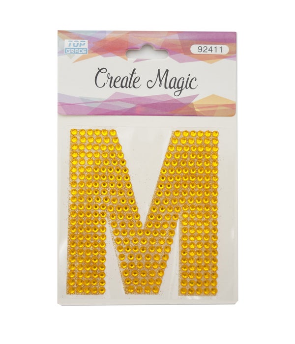 crystal sticker "M" 12/1200s gold