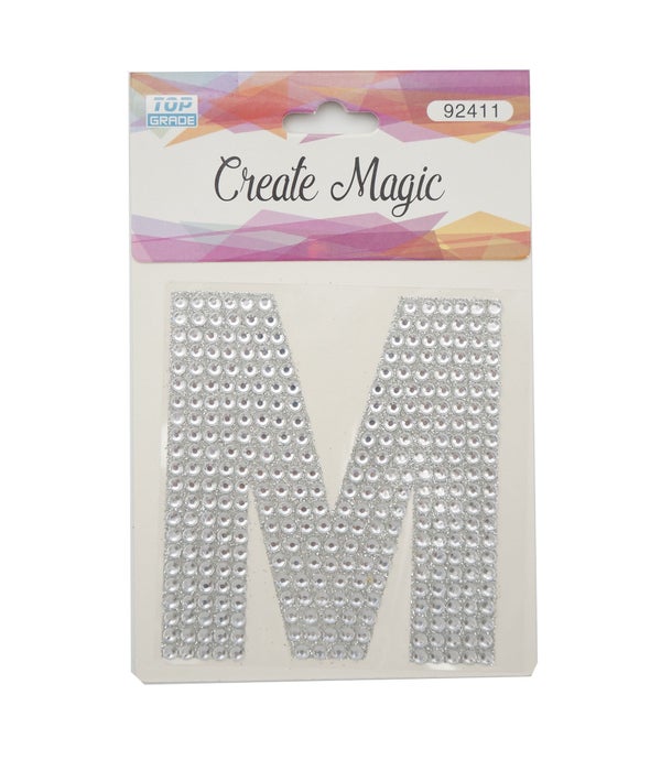 crystal sticker "M" 12/1200s silver