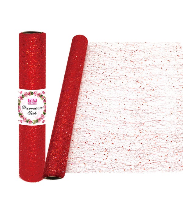 decoration mesh roll 6/60s red 19"x5yd