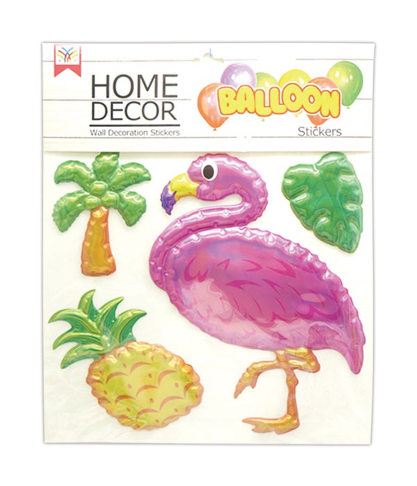 room deco. sticker 12/240s 12x12" flamingo