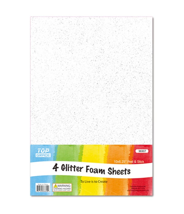 EVA glitter sheet white 12/72s 5ct/10x6.25"