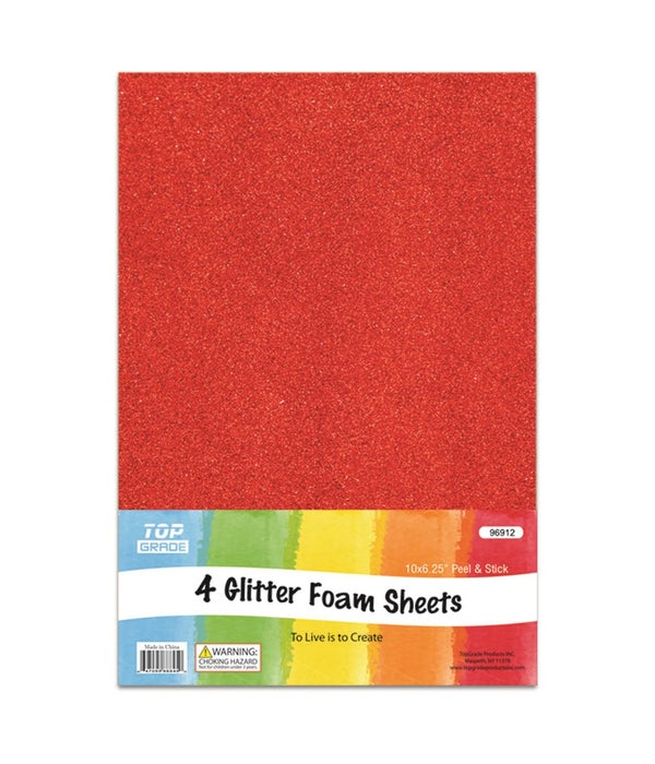 EVA glitter sheet red 12/72s 5ct/10x6.25"