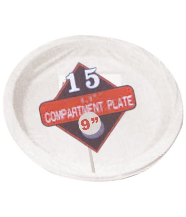 8.5"compartment plastic plate