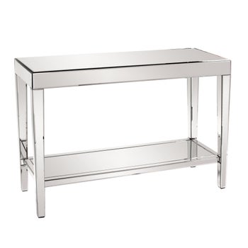 Mirrored Console Table with a Bottom Shelf