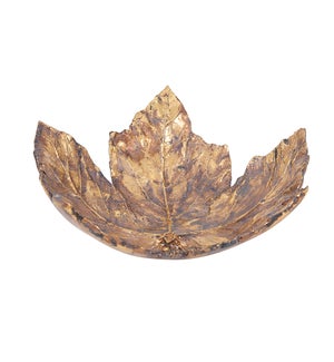 Antique Gold Maple Leaf Tray, Large