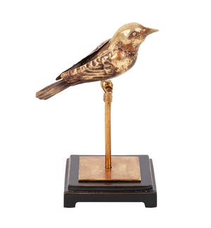 "Antique Gold Finch on Perch, Small"