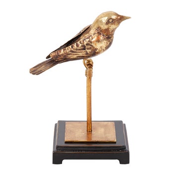 Antique Gold Finch on Perch, Small