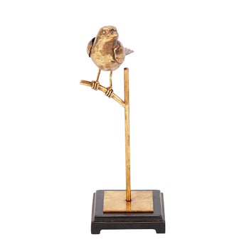 Antique Gold Finch on Perch, Tall