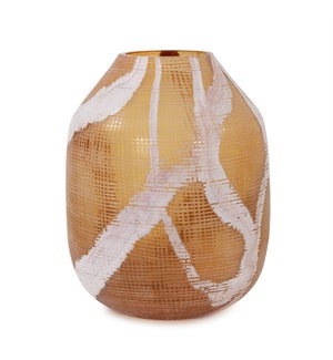Amber Swirly White Vase LG