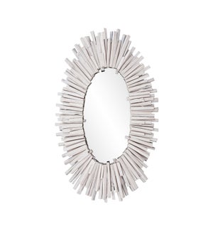 Durango White Oval Mirror