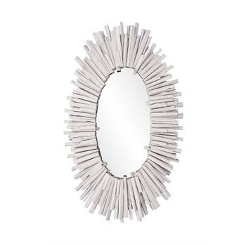 Durango White Oval Mirror