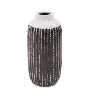 "Terra Striped Stoneware Vase, Large"
