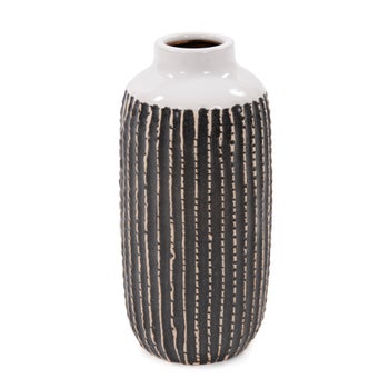 Terra Striped Stoneware Vase, Large