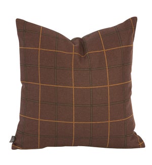 "20"" x 20"" Pillow Oxford Chocolate - Poly Insert"