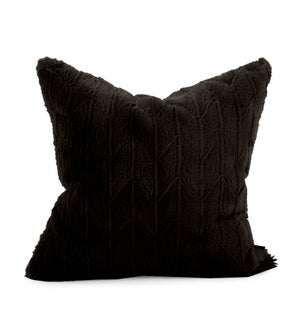 20" x 20" Angora Ebony Pillow - Poly Insert