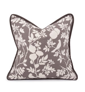 "20"" x 20"" Pillow Sparrow Charcoal - Down Insert"