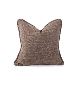 20 in. x 20 in. Pillow Barbet Chocolate  - Down Insert
