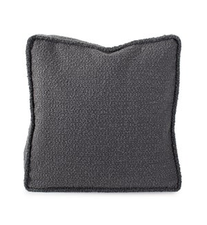 20 in. Gusseted Pillow Barbet Charcoal - Down Insert