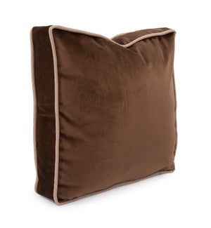 "20"" Gusseted Pillow Bella Chocolate - Down Insert"