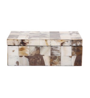 Godfrey Rectangular White Horn Tiled Box