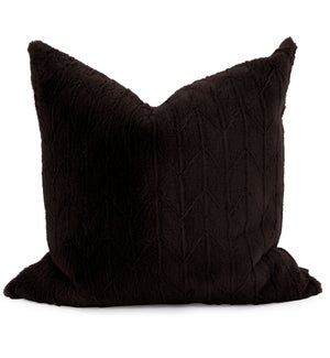 24" x 24" Angora Ebony Pillow - Poly Insert