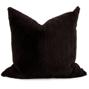24 x 24 Angora Ebony Pillow - Poly Insert