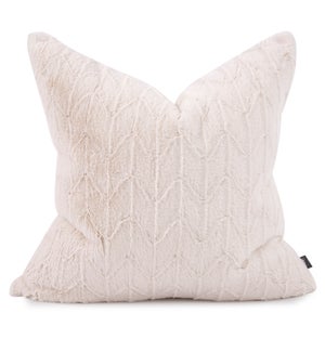 "24"" x 24"" Angora Natural Pillow - Poly Insert"