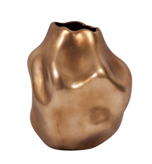 "Matte Bronze Abstract Ceramic Vase, Large"