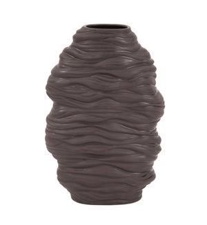 "Graphite Organic Abstract Vase, Large"