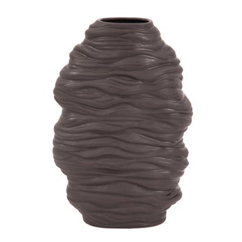 Graphite Organic Abstract Vase, Large
