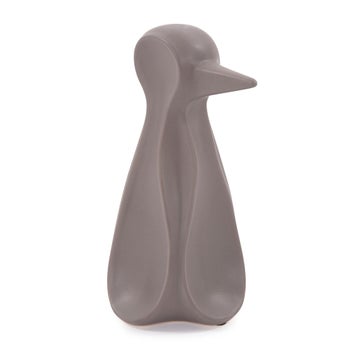 Matte Gray Ceramic Penguin Sculpture