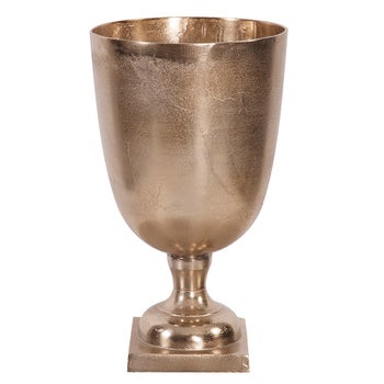 Raw Gold Aluminum Footed Chalice Vase, Large
