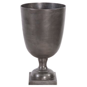 Graphite Aluminum Footed Chalice Vase, Large