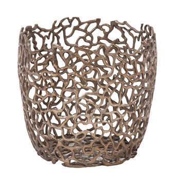 Bronze Aluminum Branch Basket, Small