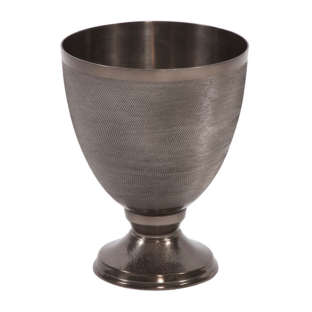 Howard Elliott 35071 Hammered Silver Metal Round Vase Small