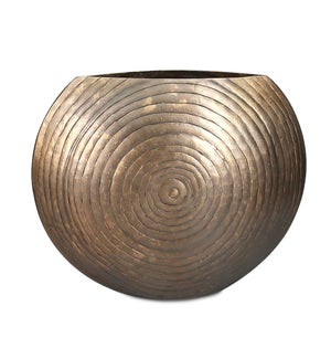 Aluminum Organic Stripes Round Disc Vase  (M)