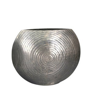 Aluminum Organic Stripes Round Disc Vase (L)