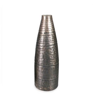 Aluminum Organic Stripes Round Tall Taper Vase (L)