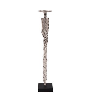 Abstract Figure Silver Aluminum Candle Holder, XL