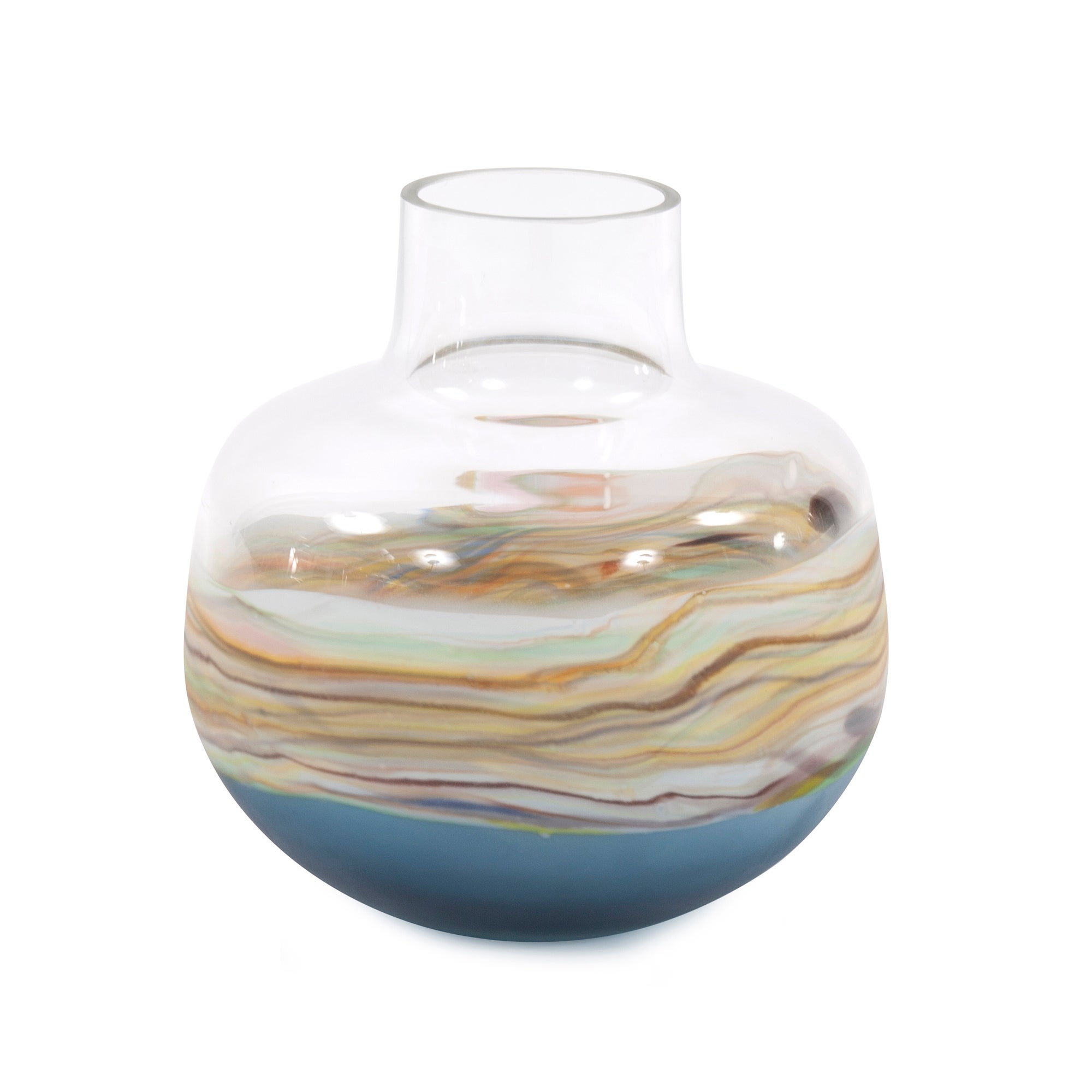 Cyprus Short Bulbous Hand Blown Glass Vase - search | The Howard 