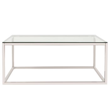 Rectangular Stainless Steel Coffee Table - Clear